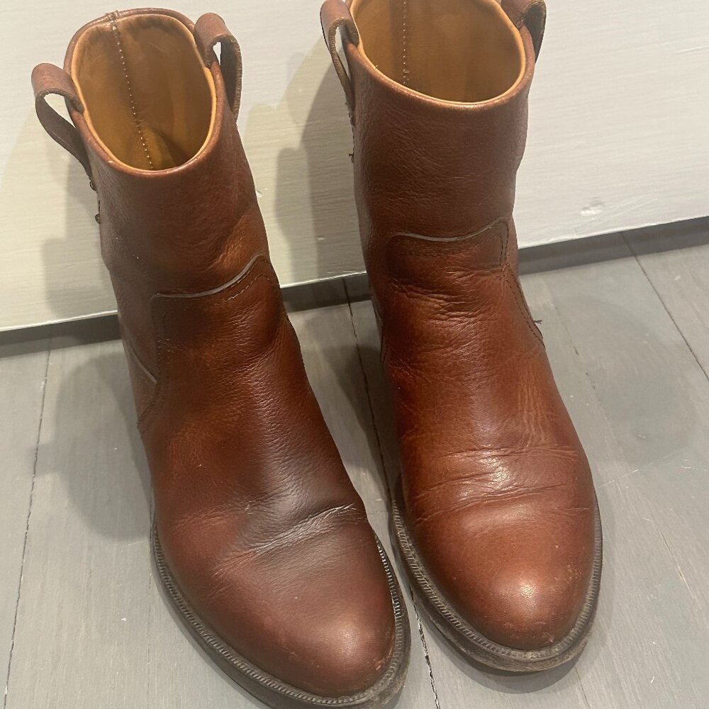 Ralph Lauren Purple Label Brown Leather Ankle Boots
